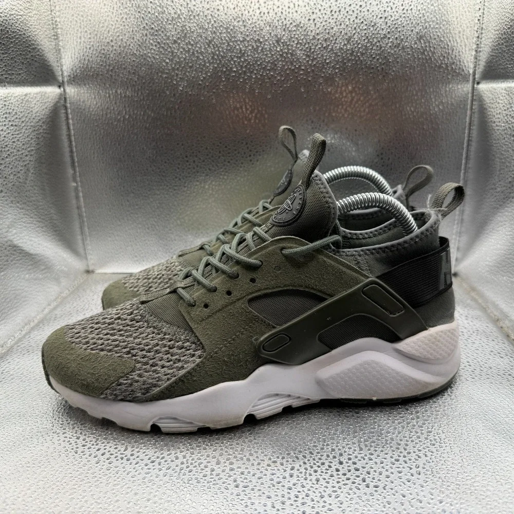 Size 7Y Nike Air Huarache Run Ultra SE (GS) Green Boys Athletic Shoes 942121-005